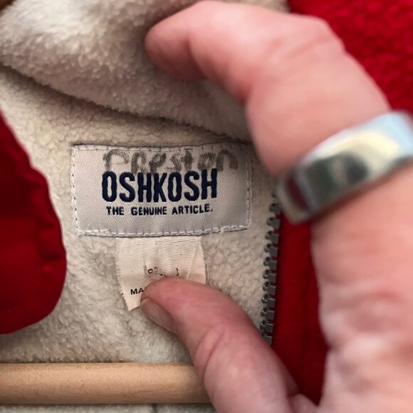 Red OshKosh Winter Jacket/Coat Size 2 with Fleece Inside - Picture 5 of 6